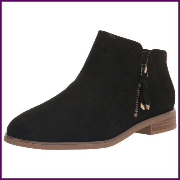Wide Width Ankle Booties with Zipper 1 Inch Heel Recycled Materials